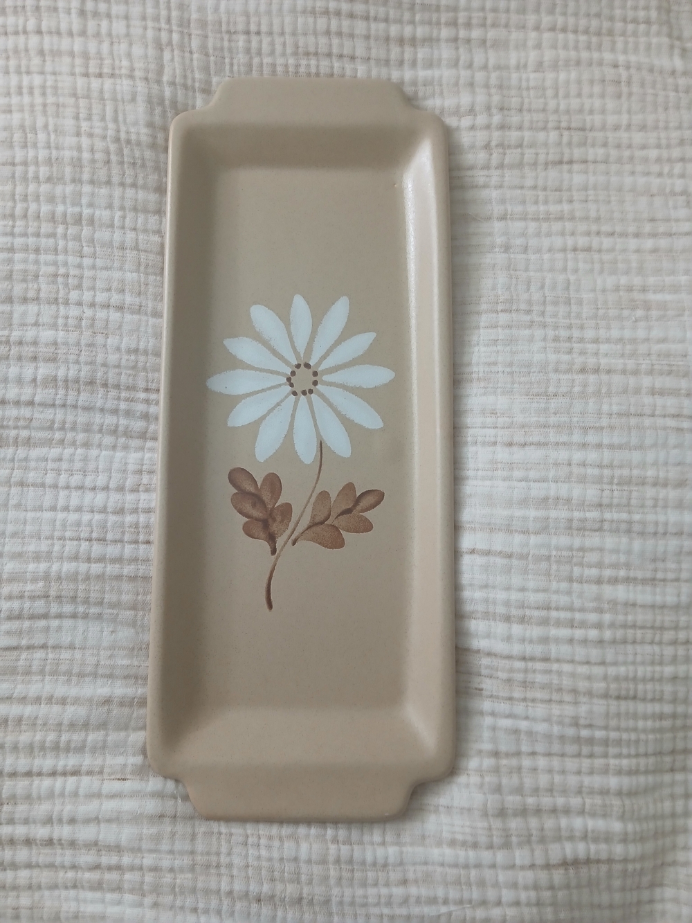 (2/20$)Vintage 1970s Saint-Amand France "Automne" Ceramic Daisy Tray –French MCM